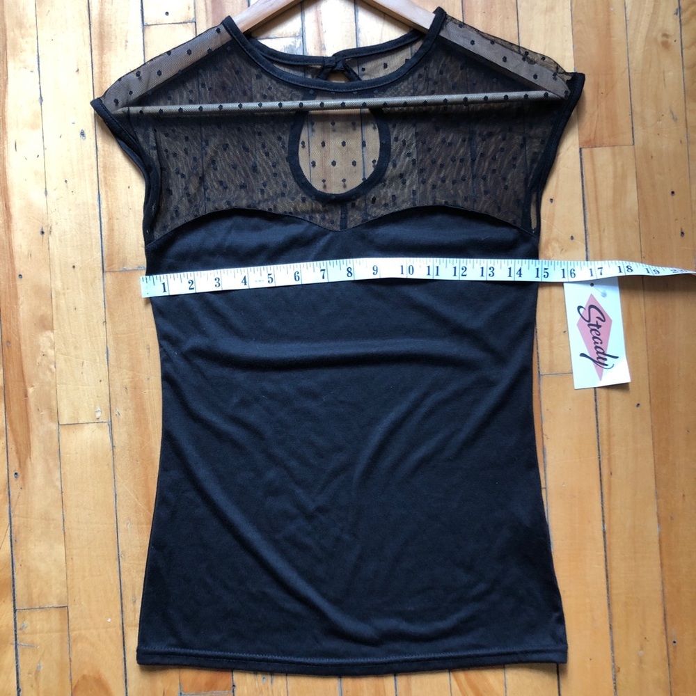 NWT Small/Medium Rocksteady Miss Fancy Top Retro Pinup Rockabilly Goth Modcloth - Picture 4 of 8